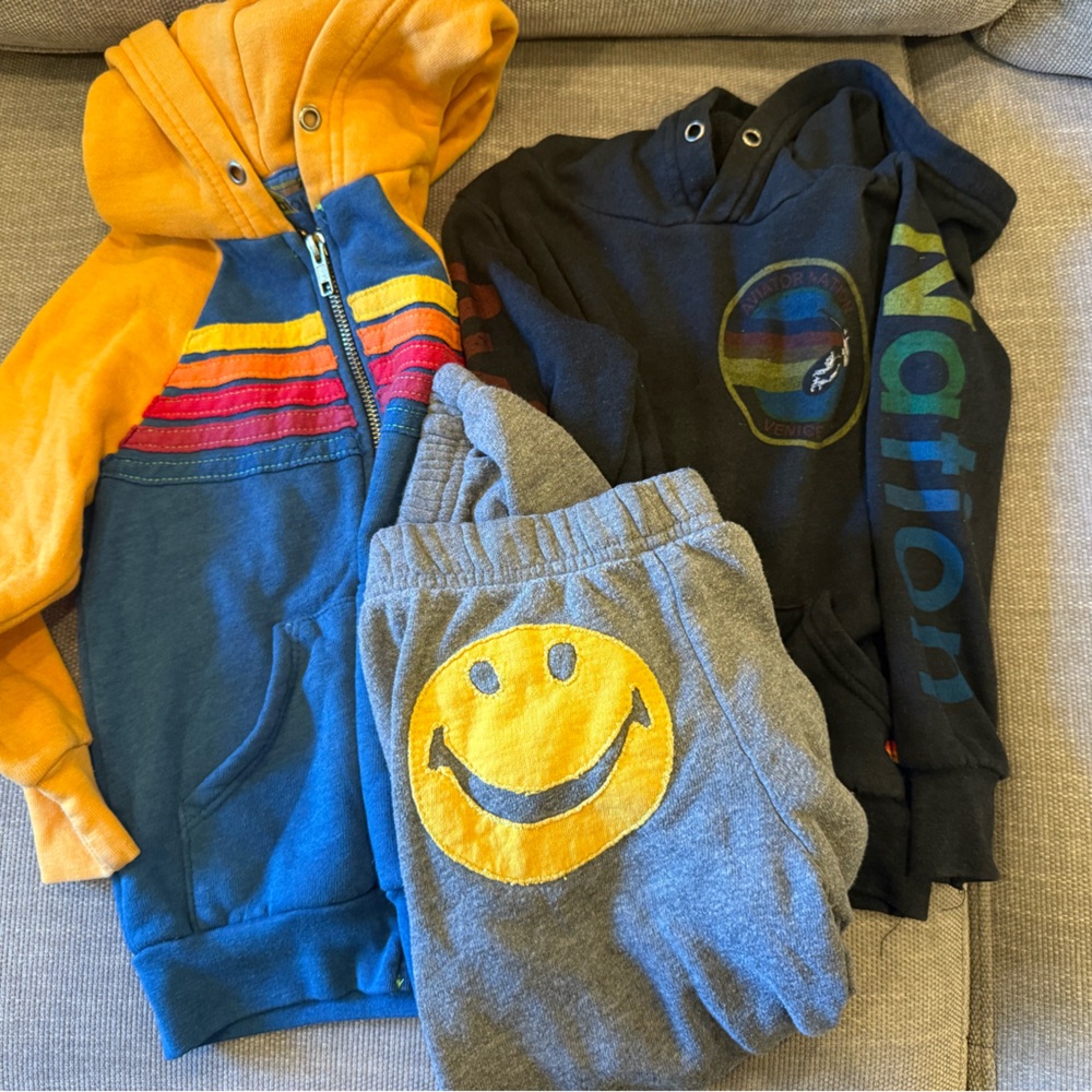 Bundle of Aviator Nation sweatshirts and sweatpants. Size 2 and 4.